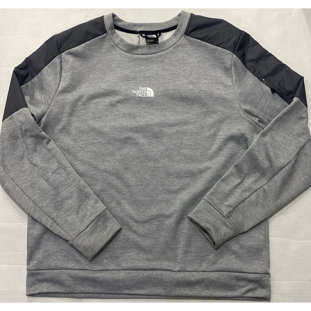 The North Face Heathered Gray Pullover Poly/Nylon Crewneck Sweater Men's XL